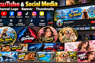 design a professional youtube logo and channel banner