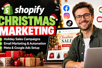 do shopify christmas marketing, holiday sales campaigns, email and ads