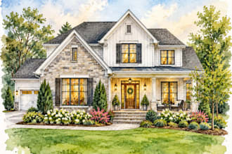 design a personalized watercolor home portrait as a gift
