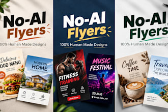 design a professional flyer by hand with no ai