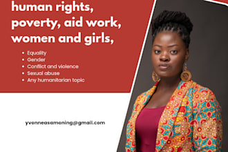 write compelling papers and articles on all humanitarian topics