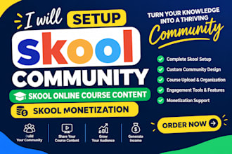 setup your skool community skool online course content skool monetization