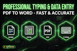 do fast typing data entry and pdf to work typing work