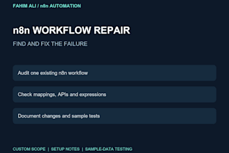 debug and fix n8n workflow errors and API integrations