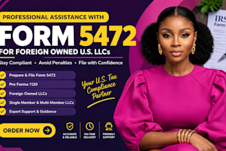 prepare and efile form 5472 and pro forma 1120 1040nr  for foreign owned US llc