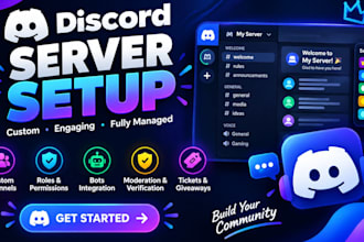 setup a professional discord server with bots and roles