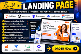 build a landing page in hubspot unbounce instapage, leadpages figma to unbounce