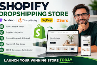 build shopify dropshipping zendrop bigbuy cjdropshipping dsers clone website