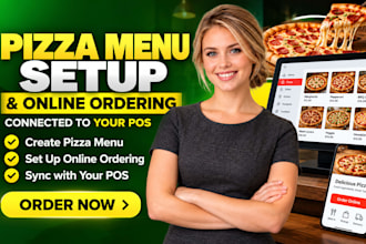 set up your pizza pos with sizes toppings and combos