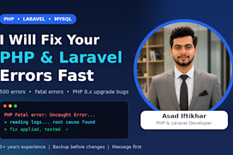 fix PHP and laravel errors, bugs and upgrade issues