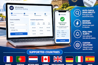 develop booking appointment bot,vfs bot,booking bot,vfs appointment slot watcher