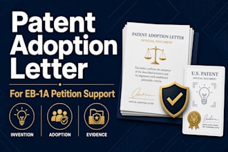 write a professional patent adoption letter for eb1a petition support