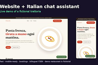 build an italian and english restaurant website with ai chat assistant