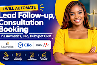 automate lead follow up consultation booking in lawmatics clio hubspot zoho crm