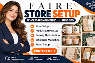 do faire store setup faire wholesale marketing product listing seo optimization