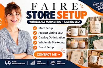 do faire store setup faire wholesale marketing product listing seo optimization