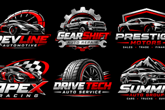 design a modern automotive, auto repair, dealership, vehicle racing car logo