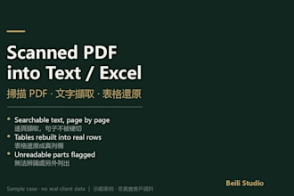 convert your scanned pdfs into clean text or excel tables