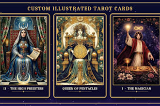 design tarot card art, custom oracle deck, tarot cards and affirmation cards