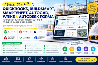 setup quickbooks buildsmart smartsheet autocad wrike autodesk forma motive crm