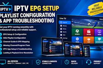 configure iptv epg and playlists, and troubleshoot iptv apps