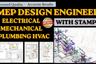 electrical drawing mechanical plumbing hvac mep plan city permit drawing