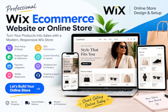 design wix website, design professional wix ecommerce website or online store