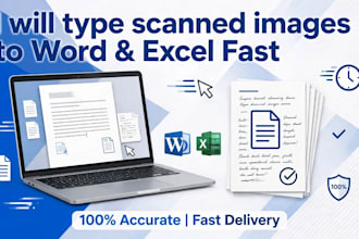 type scanned images to word excel fast