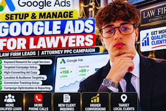 setup and manage google ads for lawyer, law firm leads attorney ppc campaign