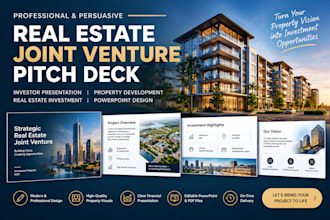 real estate joint venture pitch deck, investor presentation and property develop