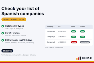verify spanish companies by cif nif borme filings and eu vat status