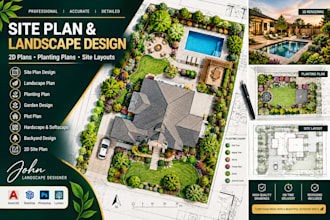 create site plan landscape plan material list planting plan and landscape design