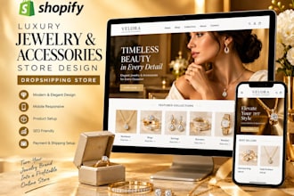 design a luxury shopify jewelry, accessories and dropshipping store