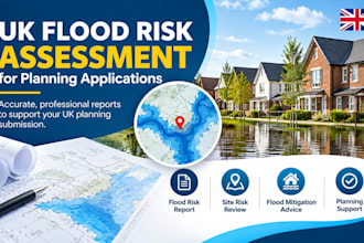 provide a flood risk assessment for UK planning permission