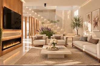 optimize 3d residential interior,internal apartment layout,highend livingroom