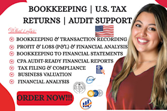 do accounting, US tax return, bookkeeping, finance and audit as senior auditor