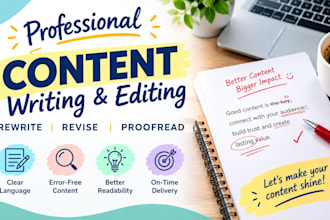 rewrite, proofread and edit articles and website content