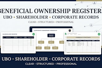 prepare beneficial ownership registers and corporate ownership document