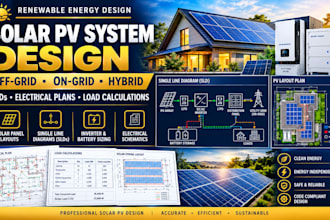 design off grid, on grid and hybrid solar power systems slds and electrical plan