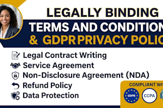 write terms and conditions gdpr privacy policy and legal contract