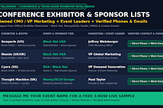build a verified conference exhibitor and event sponsor b2b lead list