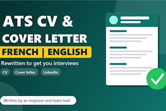write your ats friendly french CV or english resume and cover letter