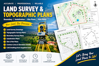 create land survey, topographic, boundary and subdivision plans
