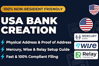 do usa bank creation, physical address and proof of address for non residents