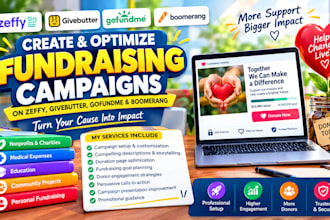 create optimize zeffy, givebutter, gofundme and boomerang fundraising campaign