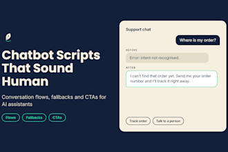 chatbox UX and conversational UX for ai flows scripts ctas onboarding tone guide