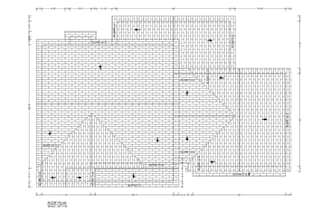 present roof plan and detailing, roof framing blueprint in autocad, section plan
