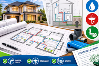 prepare plumbing water supply drainage and sewer permit plans plumbing permits