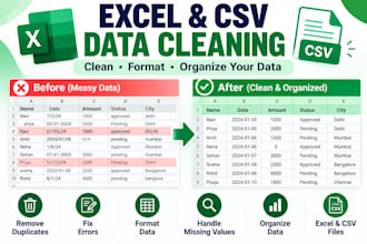 clean and format excel and CSV data