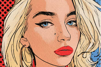draw pop art portrait in roy lichtenstein style